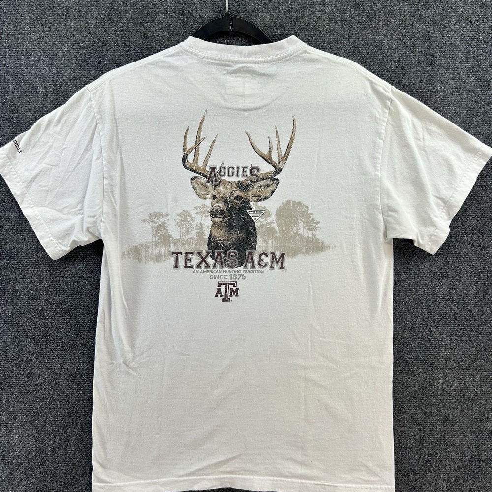 Columbia Texas A&M Aggies TShirt Backwoods Football Whitetail Buck Mens Medium